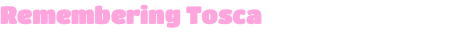 Remembering Tosca October 2000 ~ May 2014